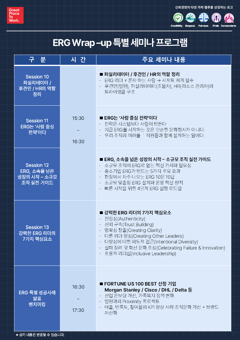 erg seminar