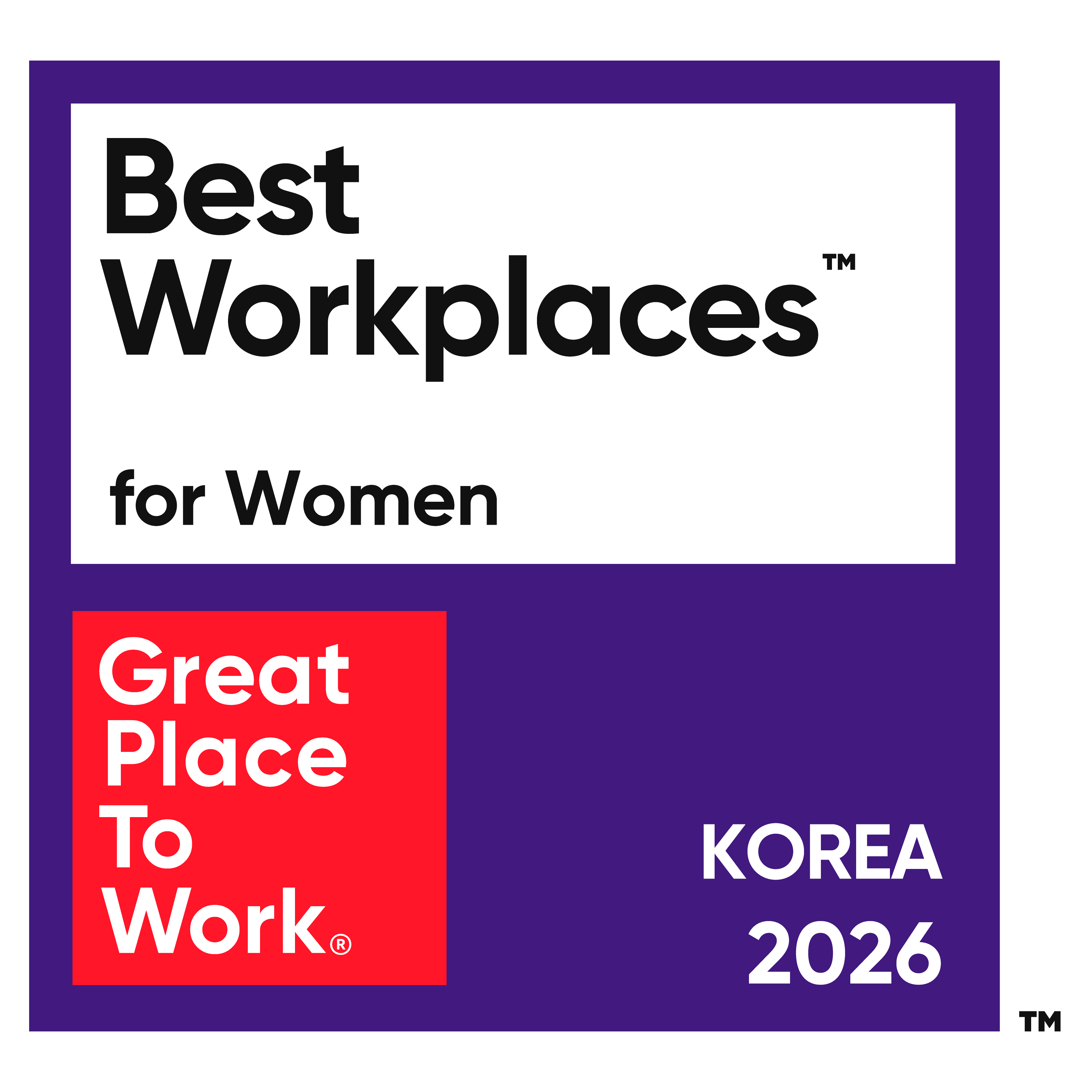 2026 Korea Best Workplaces for Women Badge
